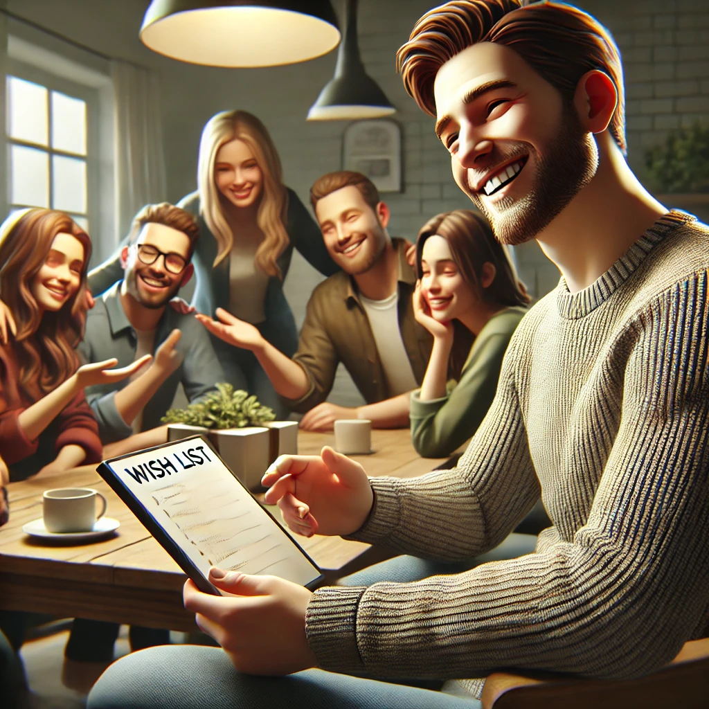 Persoană împărtășind lista cu prietenii